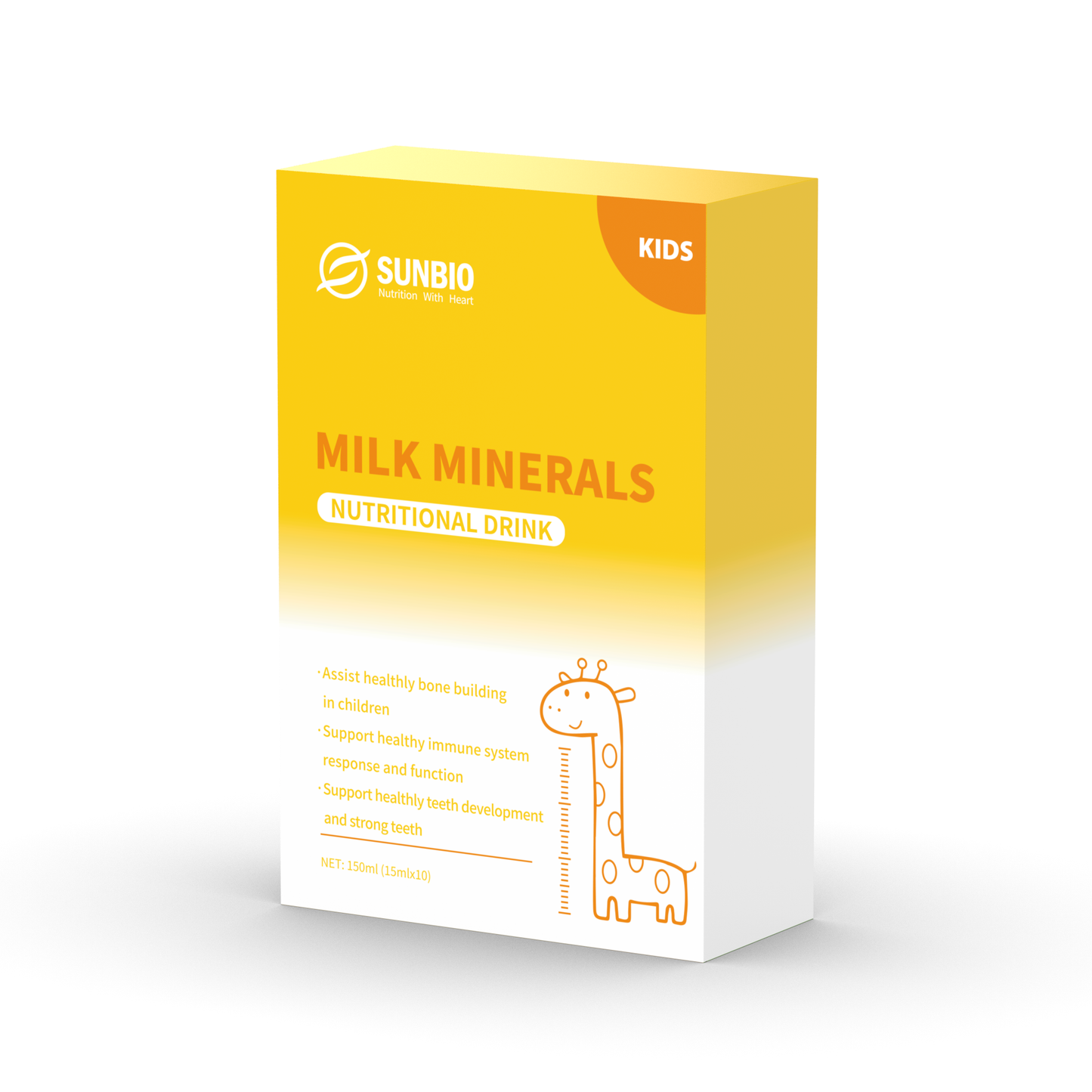 Milk Minerals Nutritional Drink 10x15ml with Collagen Calcium & Vitamin D3 Carton Front Side